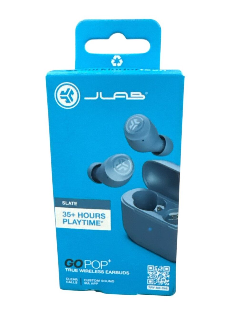 JLab Go Pop+ True Wireless Earbuds With 35+ Hours Playtime Slate Color Sweatproo